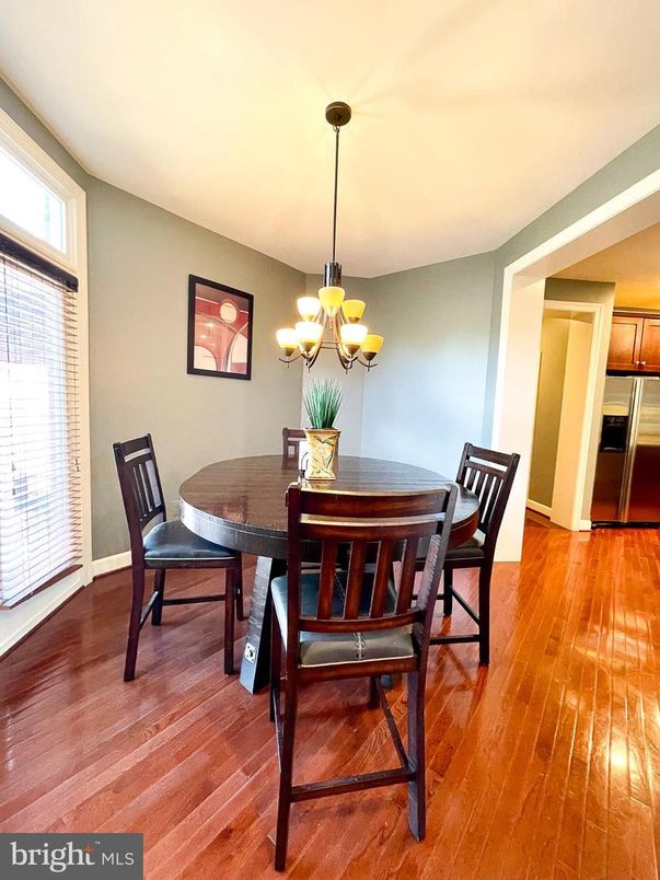 Chandelier, Dining room, Interior, Wood Texture Flooring