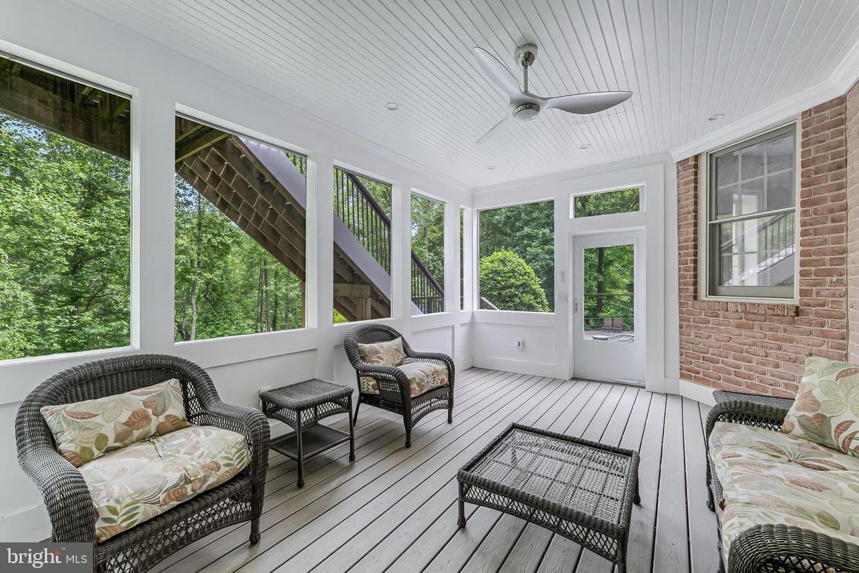 Interior, Stone Walls, Sun Room, Wood Texture Flooring