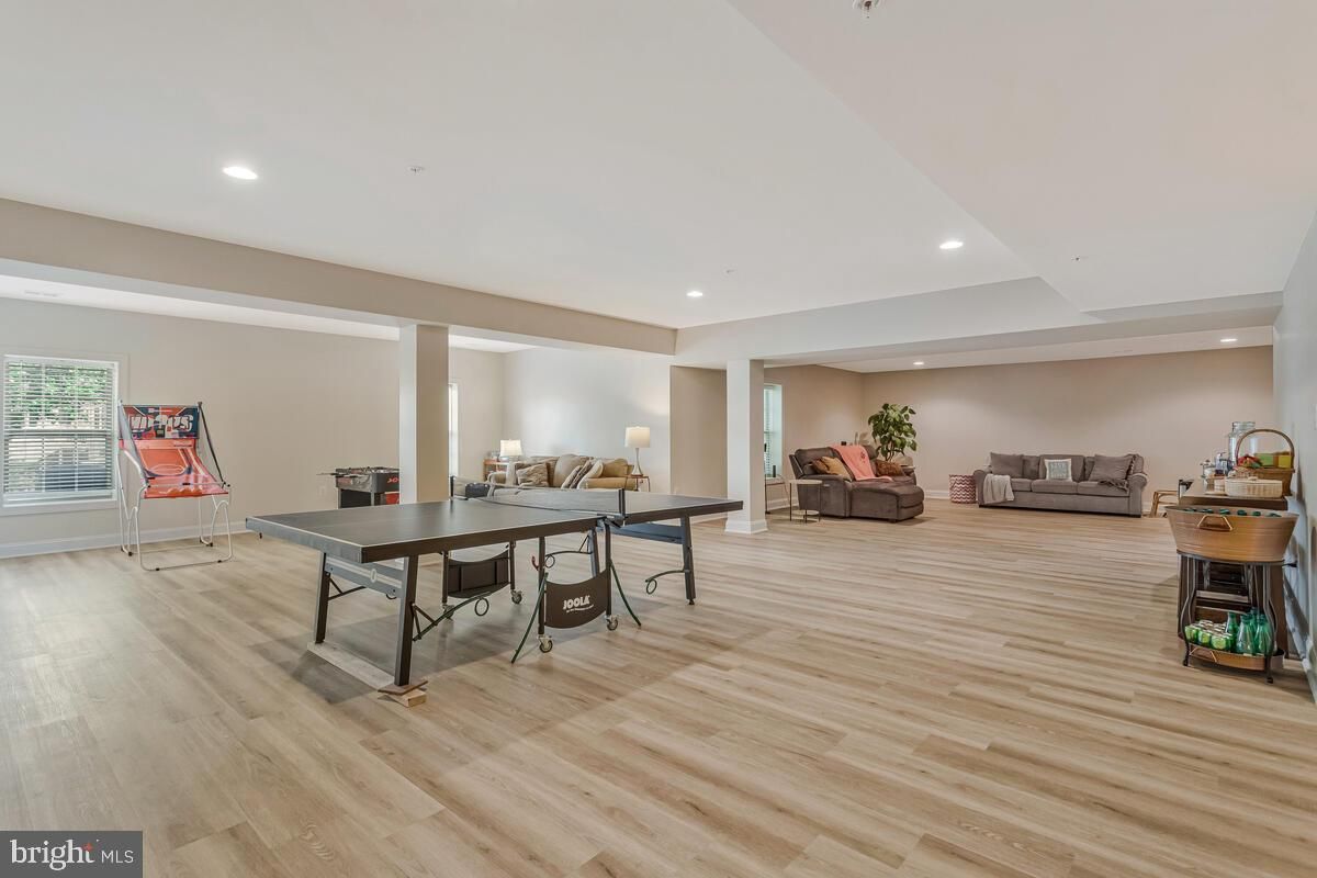 Game Room, Interior, Recessed Lighting, Wood Texture Flooring