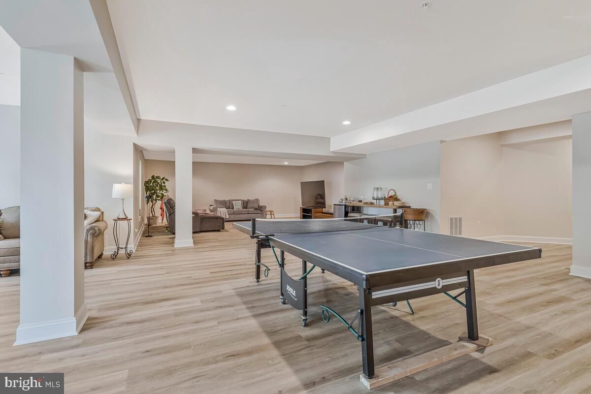 Game Room, Interior, Recessed Lighting, Wood Texture Flooring