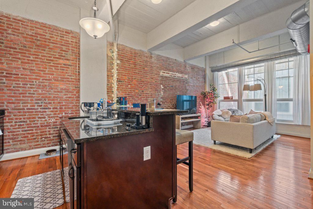 Interior, Living room, Stone Walls, Wood Texture Flooring