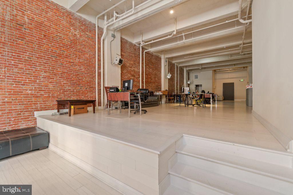 Home Office, Interior, Stone Walls, Wood Texture Flooring