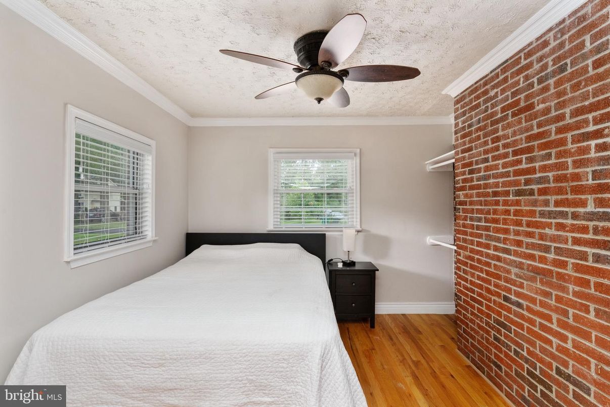 Bedroom, Interior, Stone Walls, Wood Texture Flooring