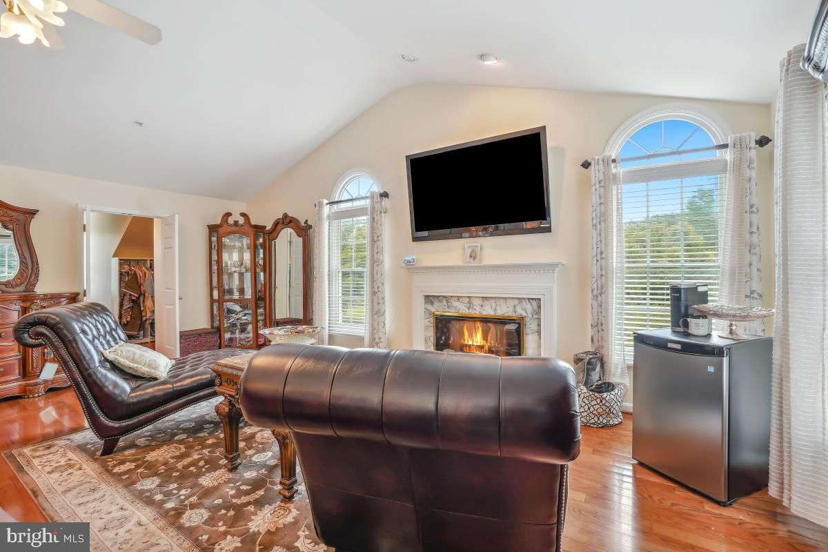 Fireplace, Interior, Recessed Lighting, Wood Texture Flooring