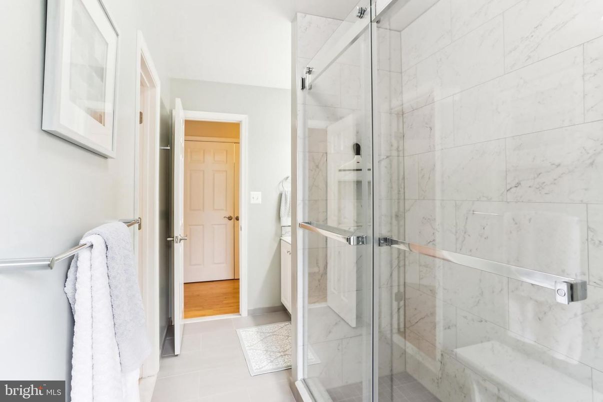 Bathroom, Glass Shower, Interior, Marble Walls