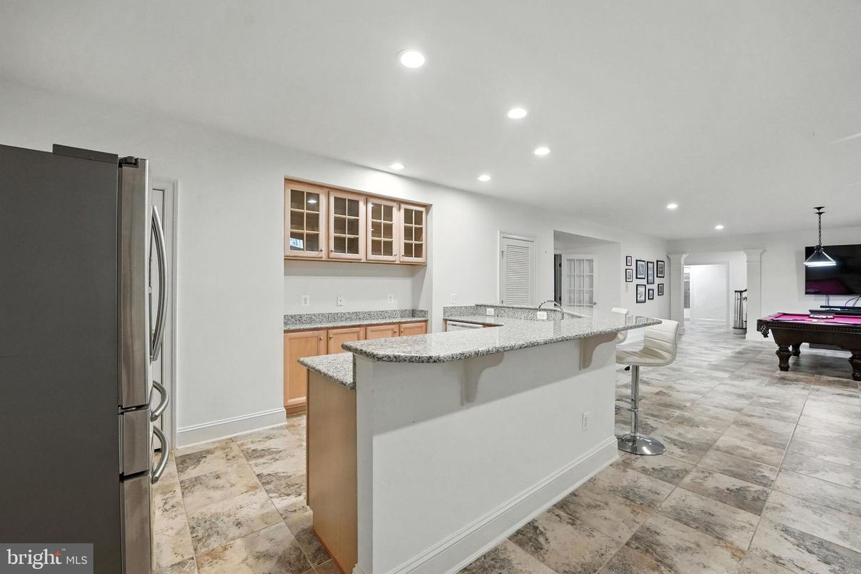 Billiard Table, Game Room, Interior, Kitchen, Pendant Lights, Recessed Lighting