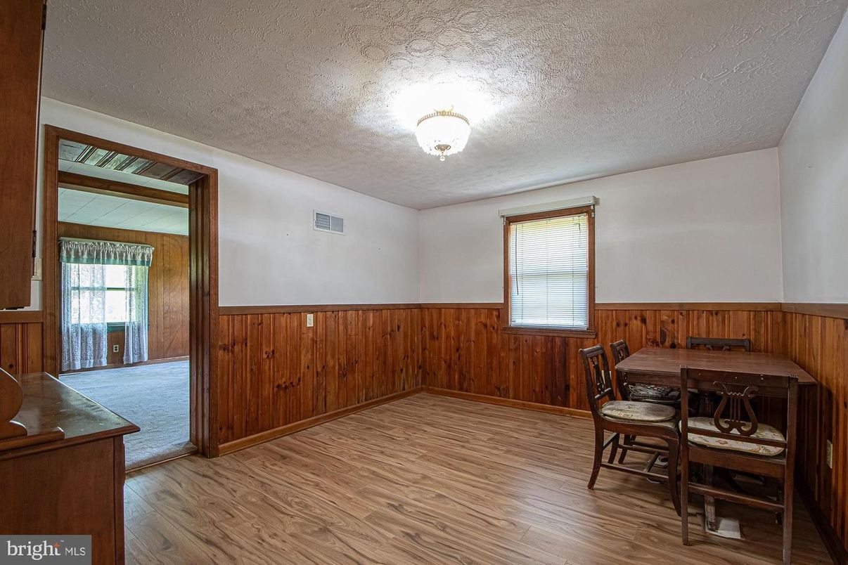 Dining room, Interior, Wood Texture Flooring, Wooden Walls