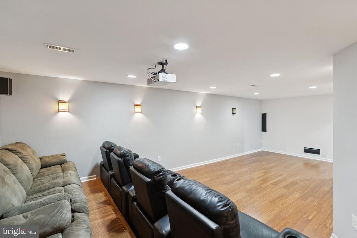 Home Theatre Room, Interior, Recessed Lighting, Theatre Room, Wood Texture Flooring