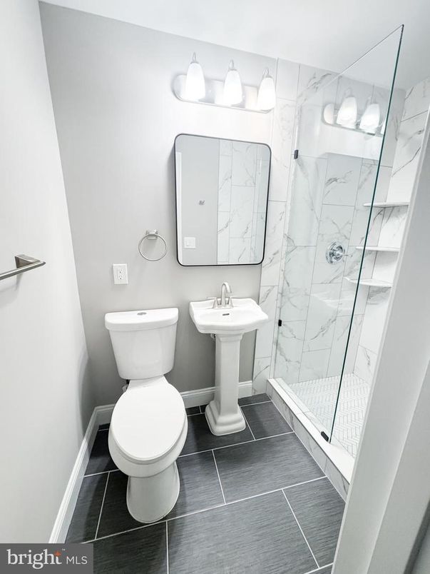 Bathroom, Glass Shower, Interior, Marble Walls