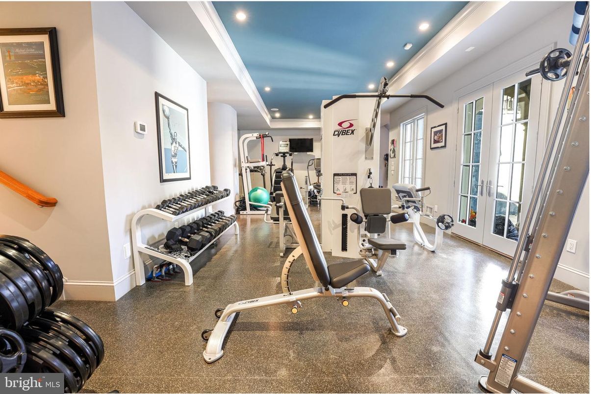 Fitness Equipment, Gym, Interior, Recessed Lighting