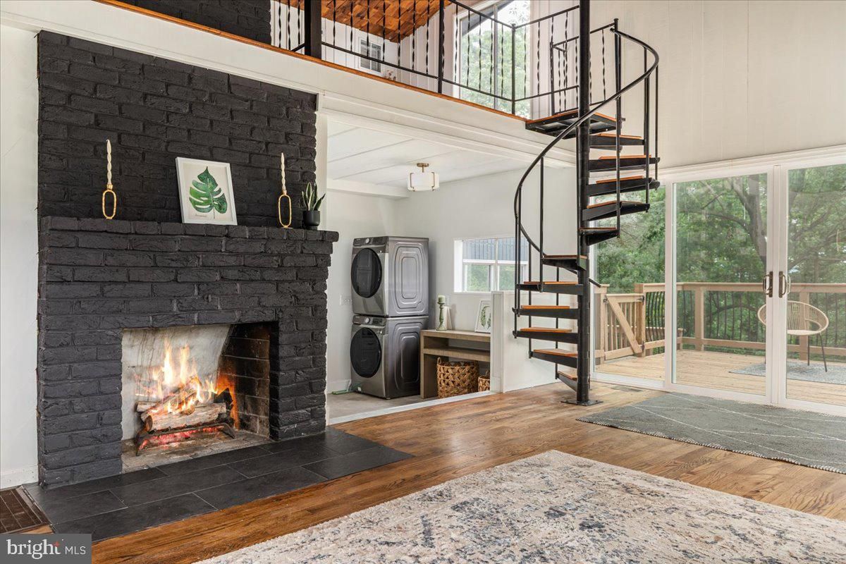 Fireplace, Interior, Wood Texture Flooring