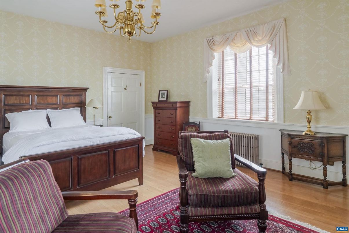 Bedroom, Chandelier, Interior, Wood Texture Flooring