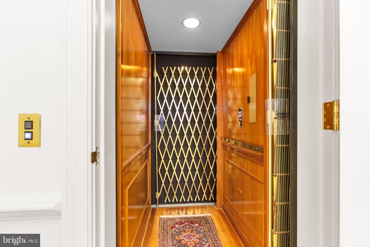 Elevator, Interior, Recessed Lighting, Wood Texture Flooring, Wooden Walls