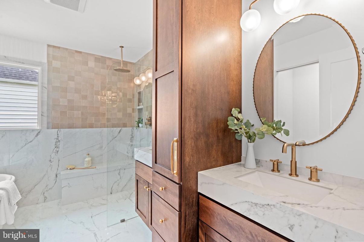 Bathroom, Glass Shower, Interior, Marble, Marble Walls