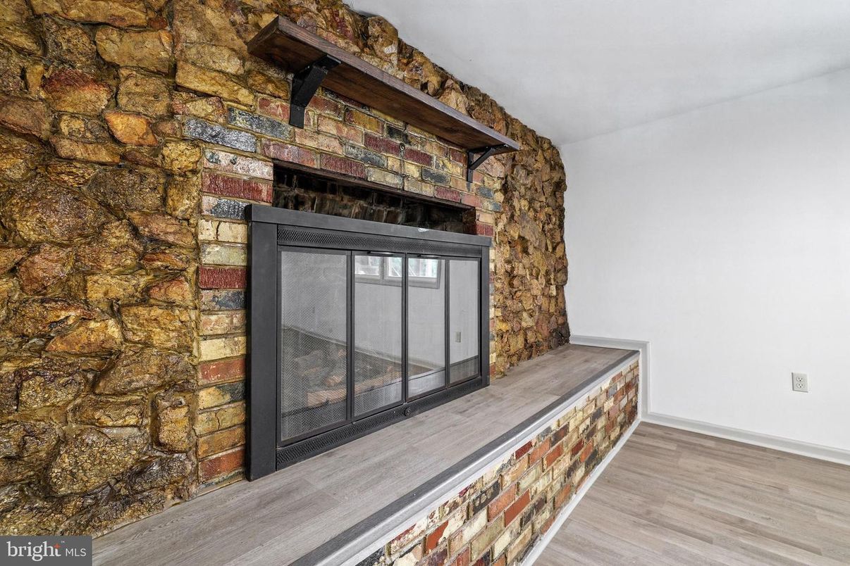 Fireplace, Interior, Stone Walls, Wood Texture Flooring