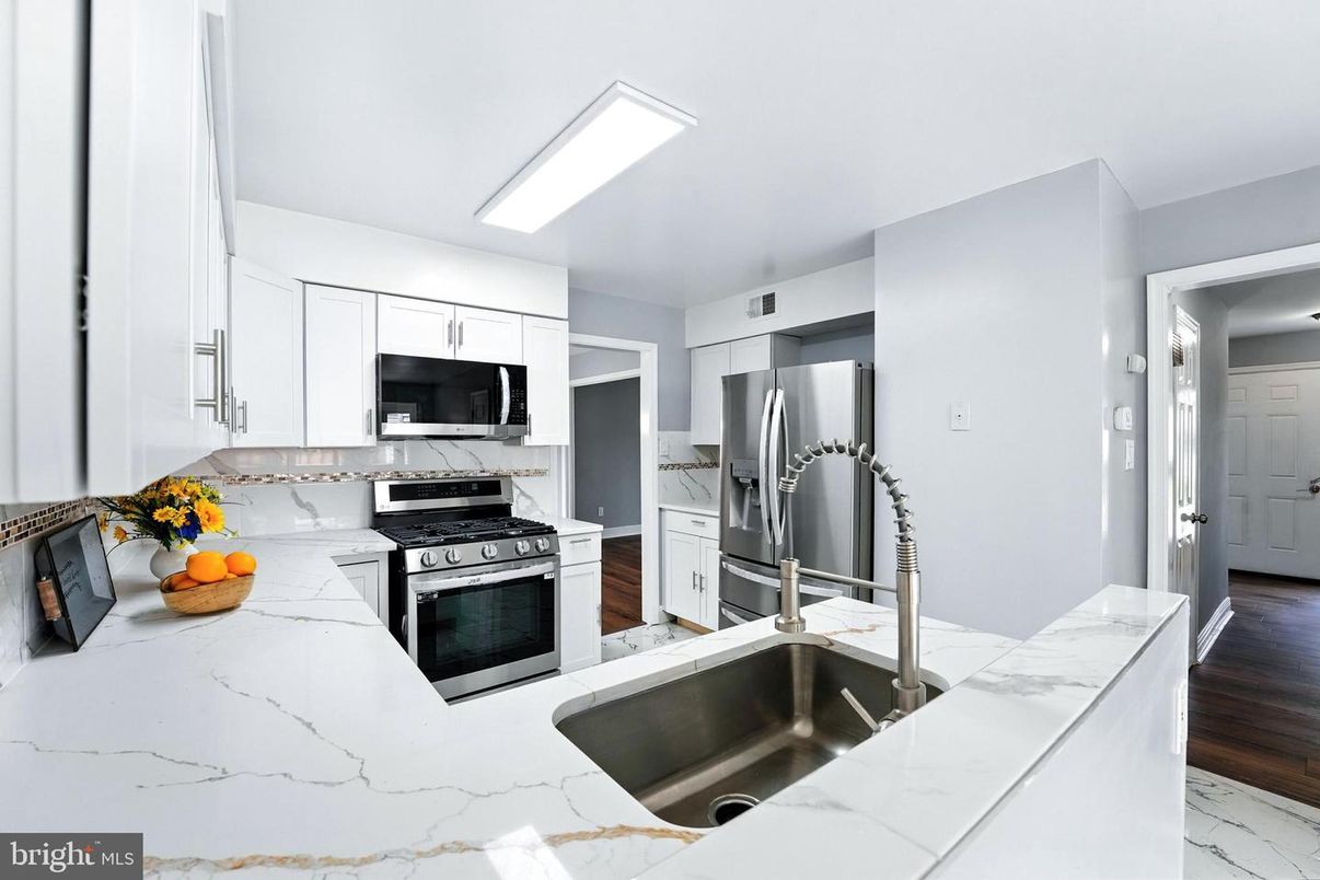 Interior, Kitchen, Stainless Steel Appliances, Wood Texture Flooring