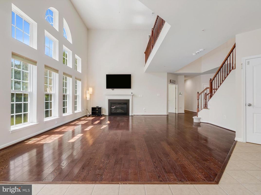Empty room, Fireplace, Interior, Recessed Lighting, Wood Texture Flooring