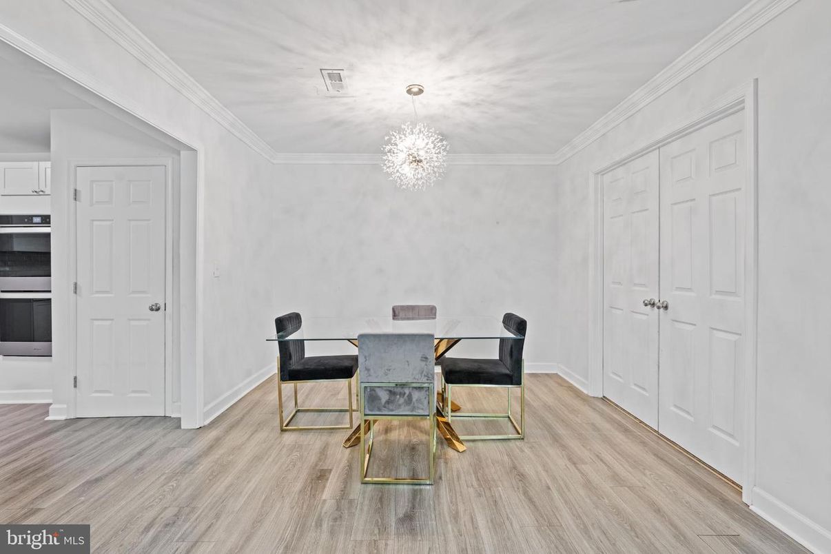 Chandelier, Dining room, Interior, Wood Texture Flooring