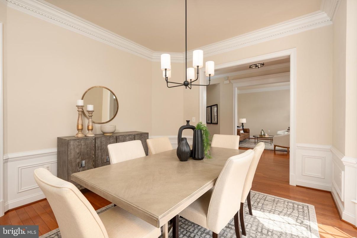 Chandelier, Dining room, Interior, Wood Texture Flooring