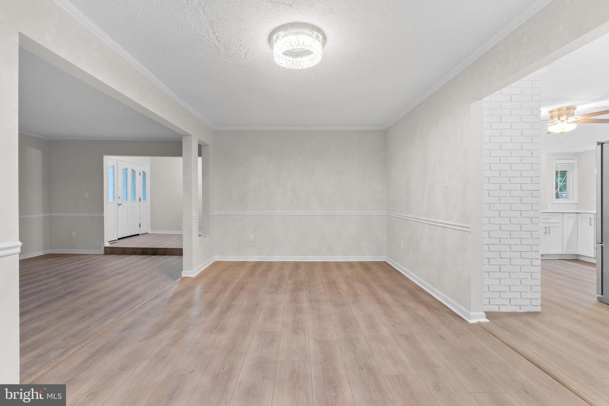 Empty room, Interior, Stone Walls, Wood Texture Flooring
