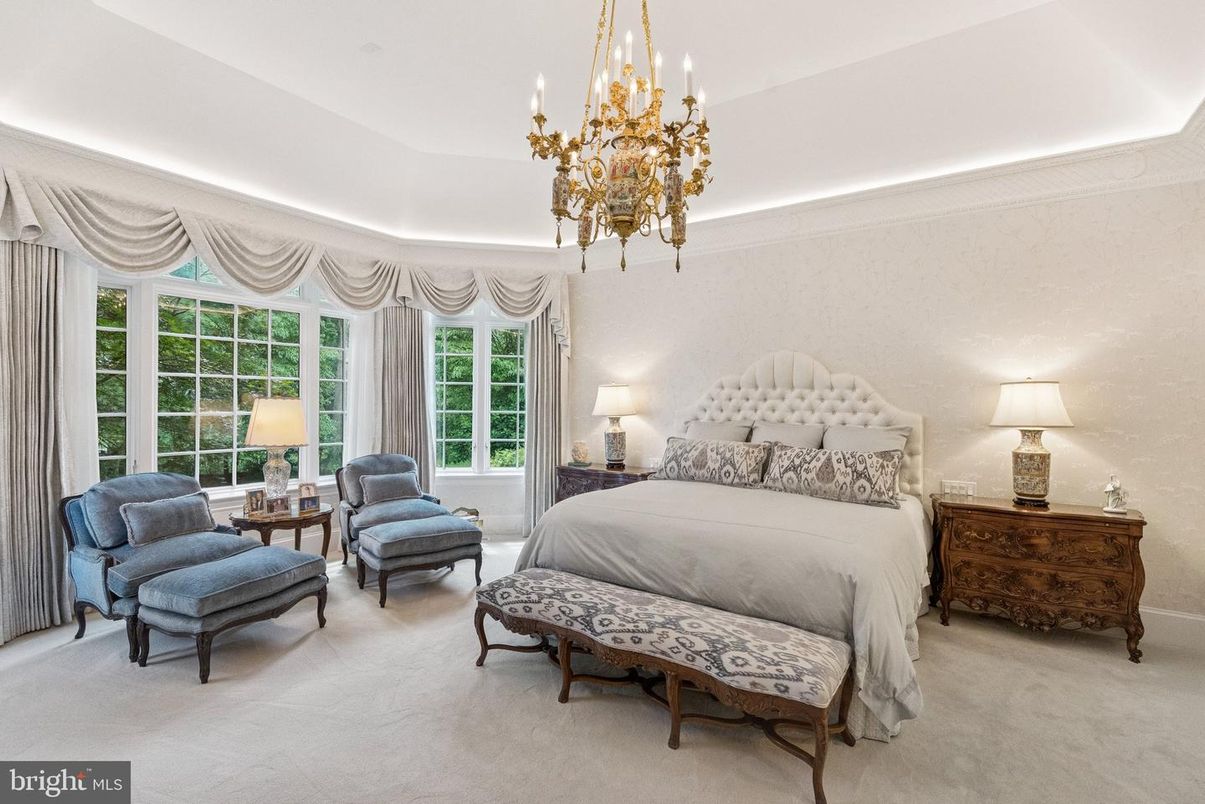 Bedroom, Chandelier, Interior