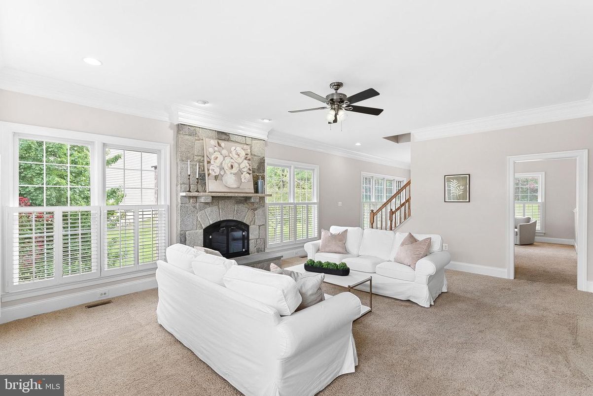 Fireplace, Interior, Living room, Recessed Lighting, Stone Walls