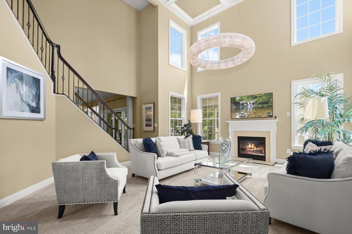 Fireplace, Interior, Living room, Pendant Lights