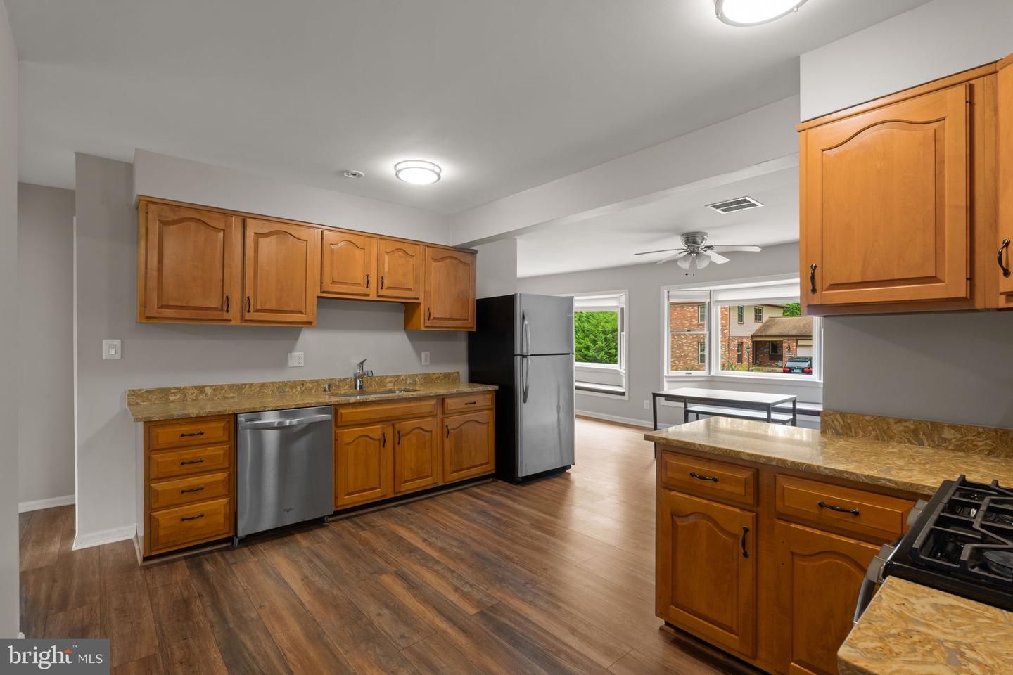 Interior, Kitchen, Wood Texture Flooring