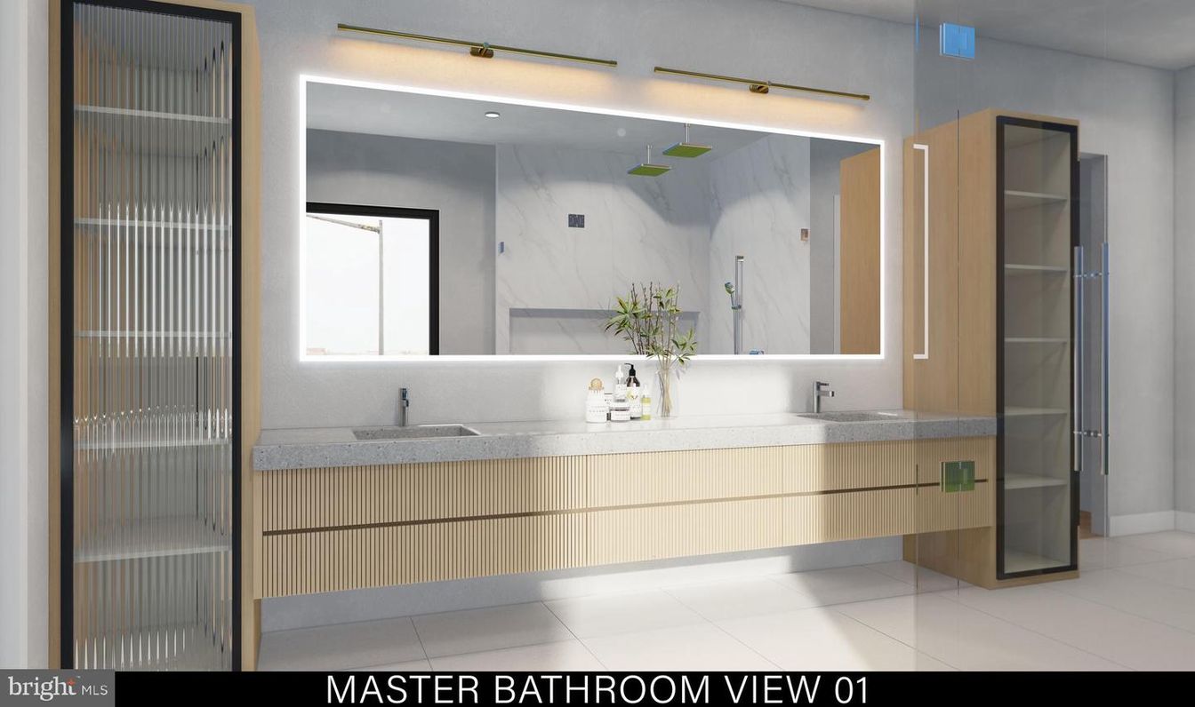 Bathroom, Glass Shower, Interior, Marble Walls