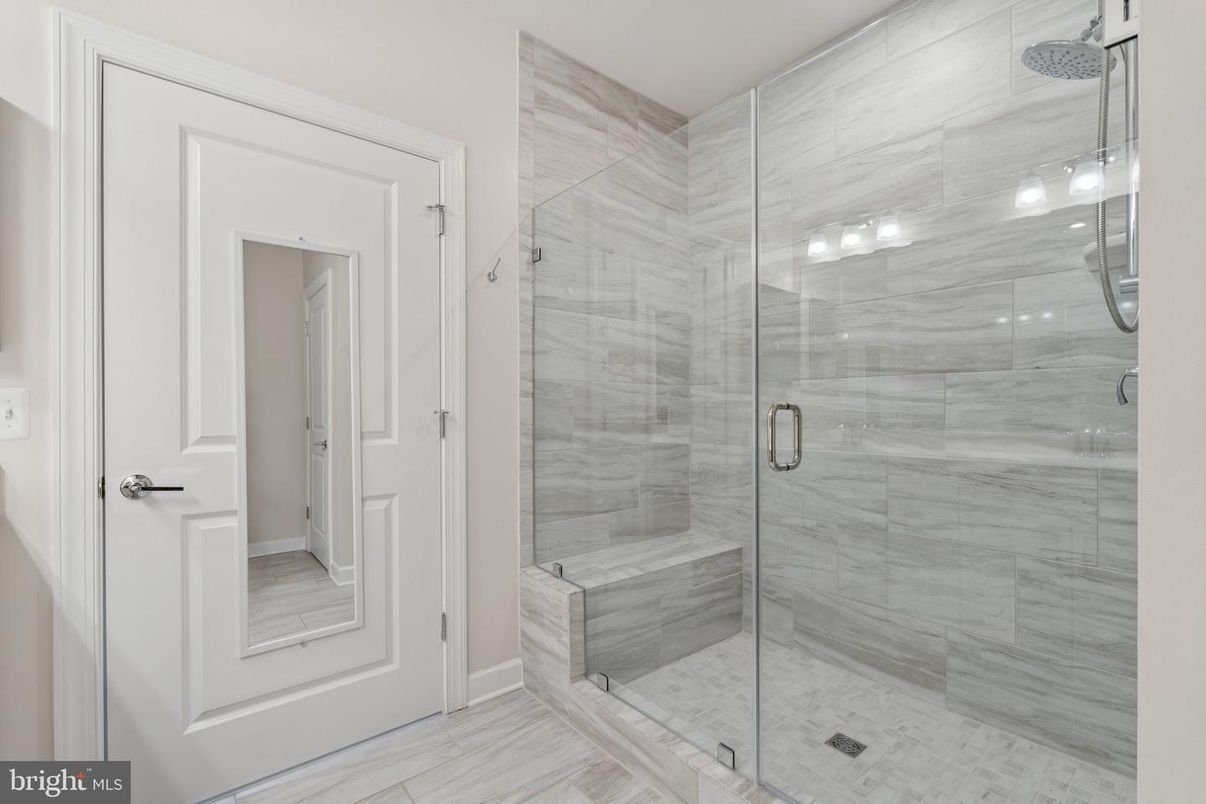 Bathroom, Glass Shower, Interior, Marble Walls