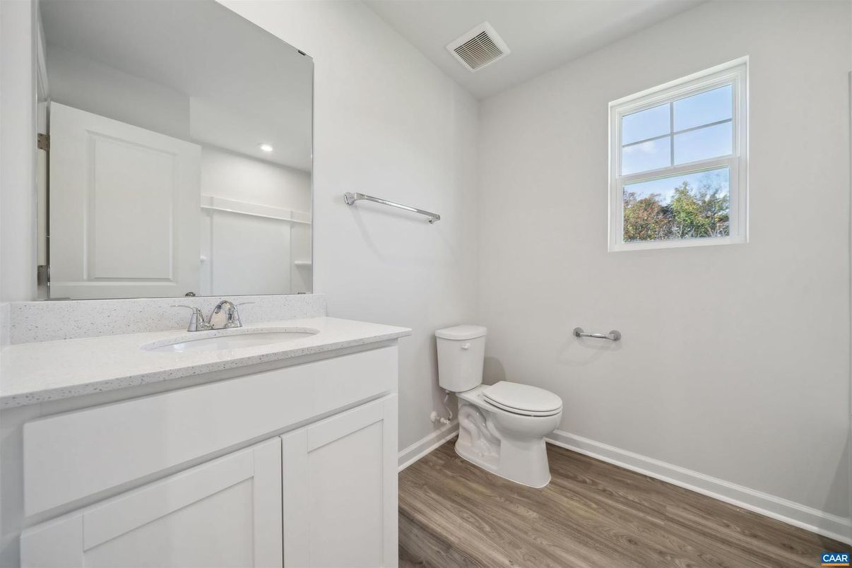 Bathroom, Interior, Recessed Lighting, Wood Texture Flooring