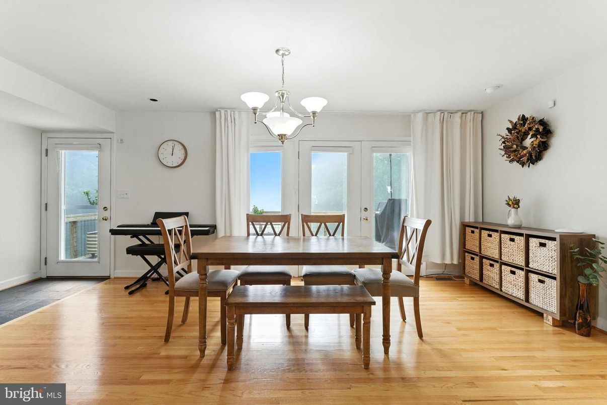 Chandelier, Dining room, Interior, Wood Texture Flooring