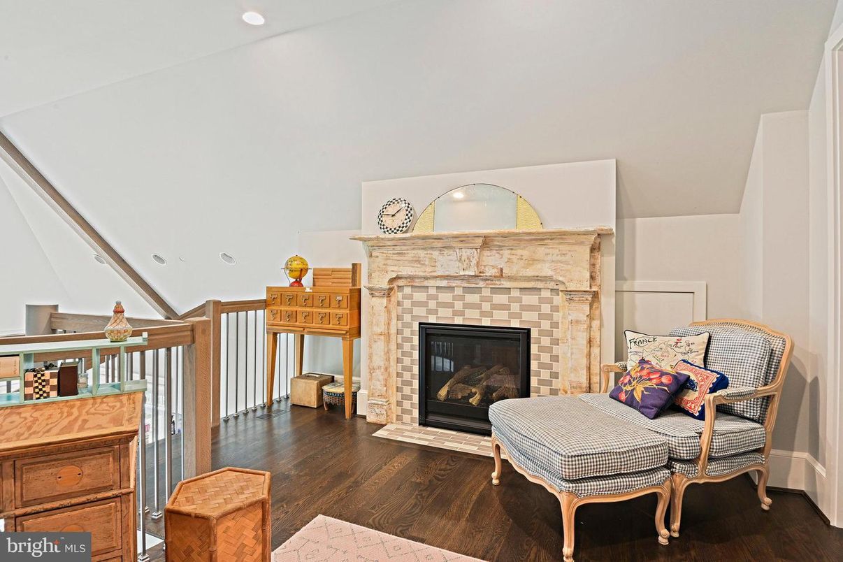 Fireplace, Interior, Recessed Lighting, Wood Texture Flooring