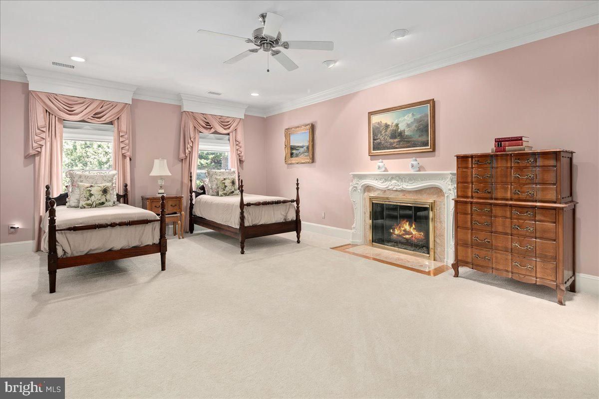 Bedroom, Fireplace, Interior, Recessed Lighting