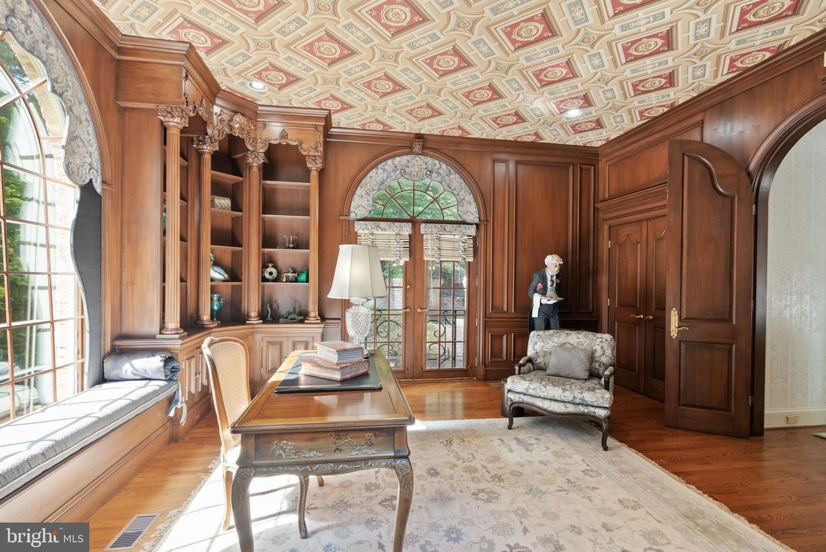 Home Office, Interior, Wood Texture Flooring, Wooden Walls