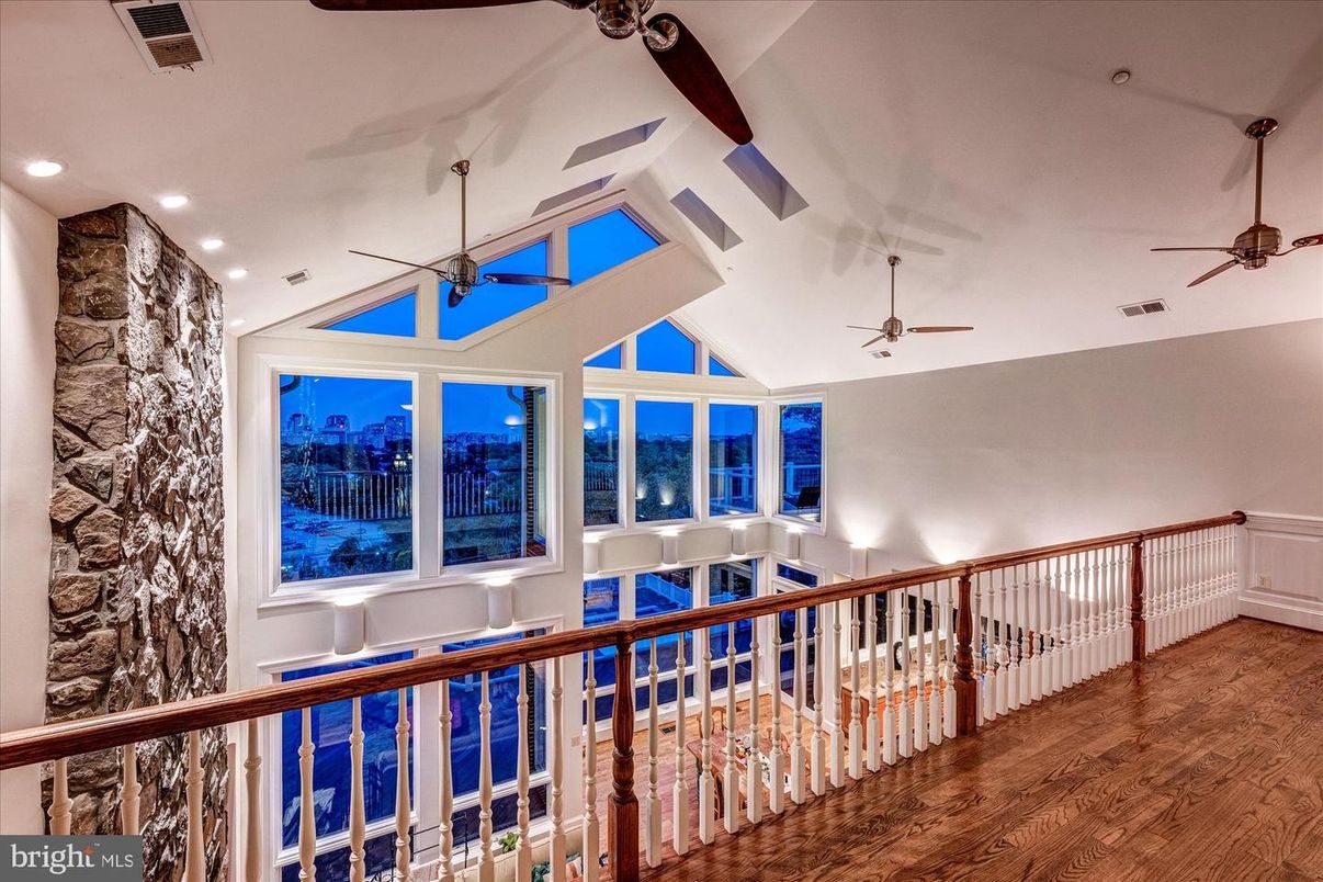 Interior, Recessed Lighting, Stone Walls, Wood Texture Flooring