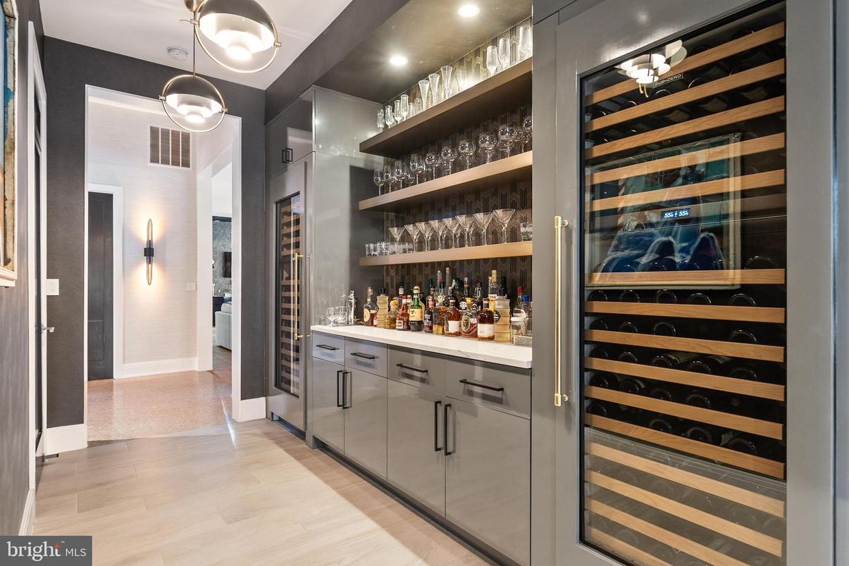 Interior, Pendant Lights, Recessed Lighting, Wine Storage, Wood Texture Flooring