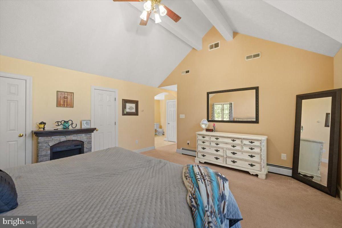 Bedroom, Fireplace, Interior