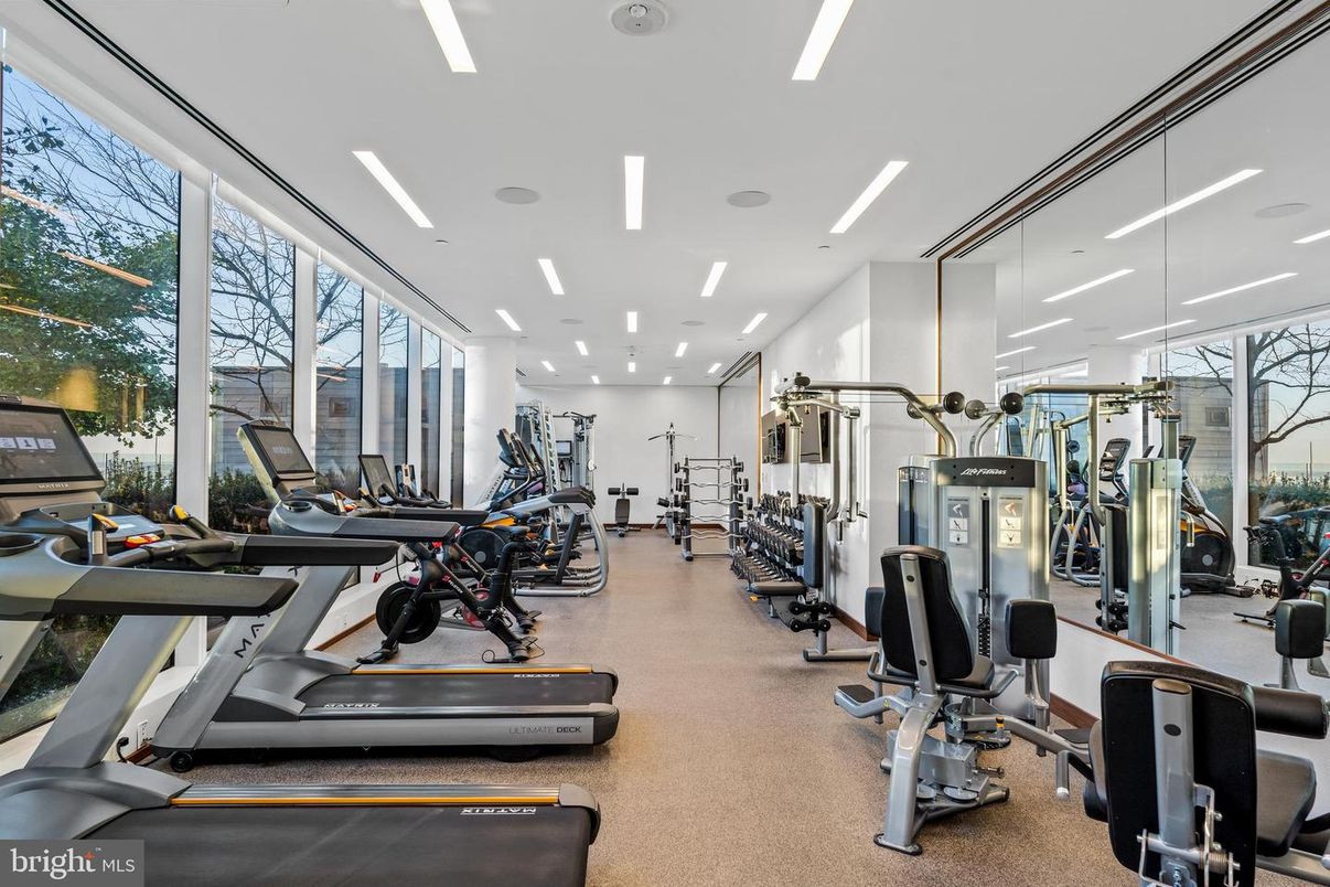 Fitness Equipment, Gym, Interior, Recessed Lighting