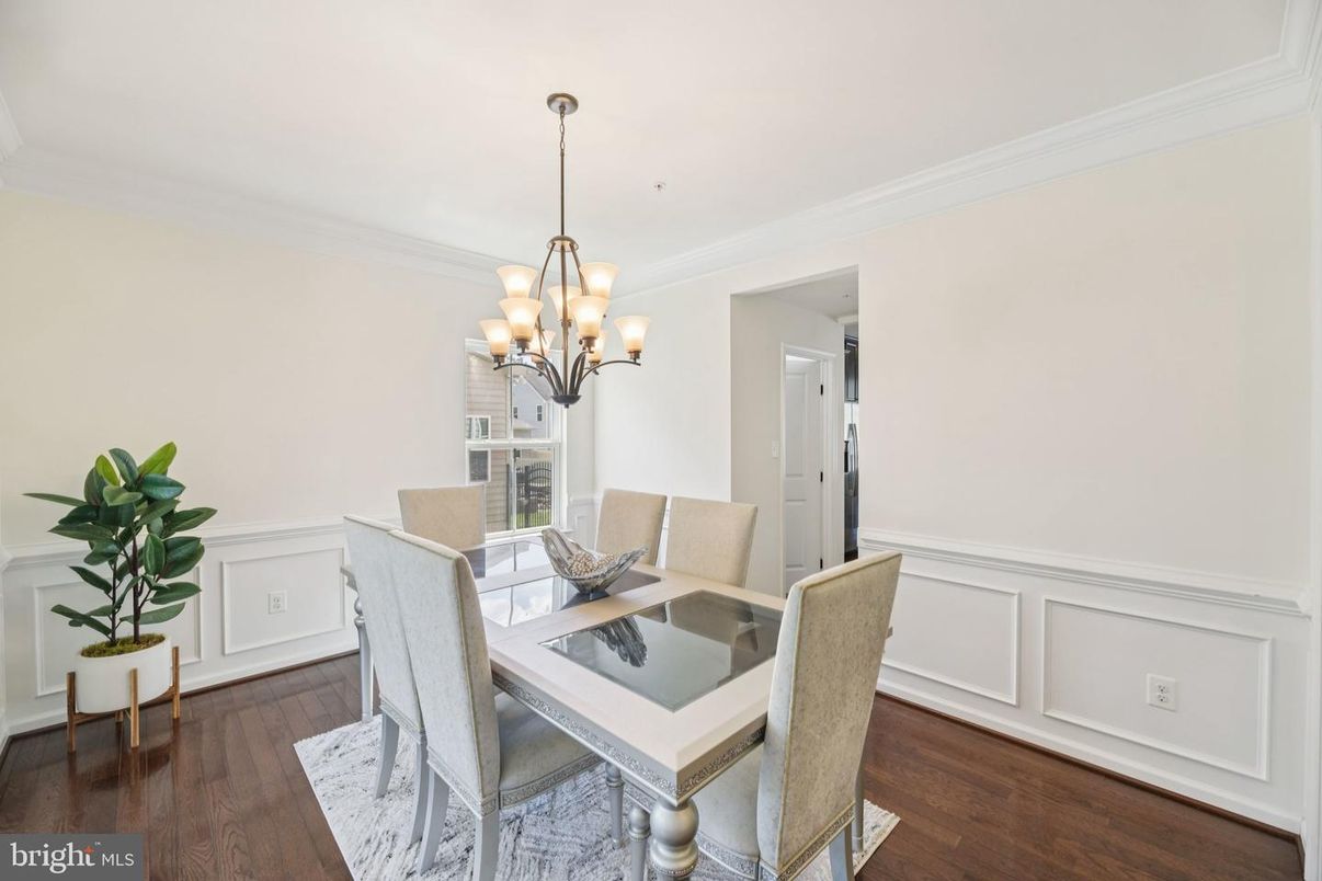 Chandelier, Dining room, Interior, Wood Texture Flooring