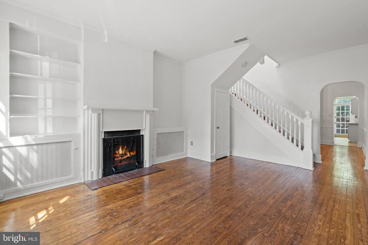Fireplace, Interior, Wood Texture Flooring