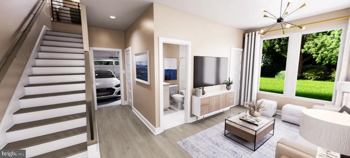 Interior, Living room, Pendant Lights, Recessed Lighting, Wood Texture Flooring