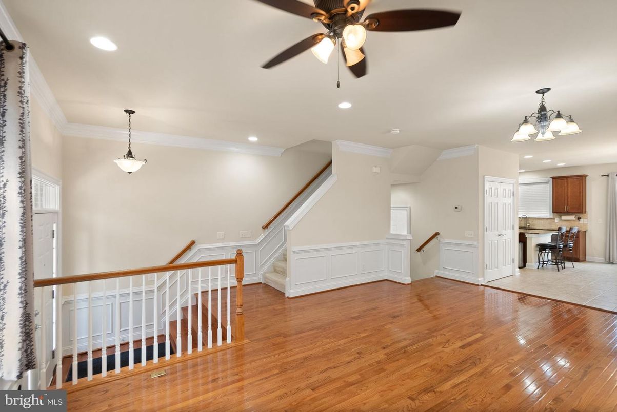 Chandelier, Interior, Kitchen, Pendant Lights, Recessed Lighting, Wood Texture Flooring