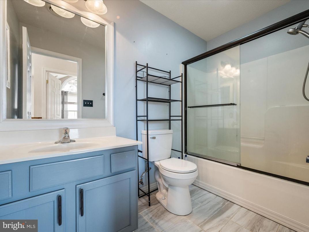 Bathroom, Glass Shower, Interior, Wood Texture Flooring