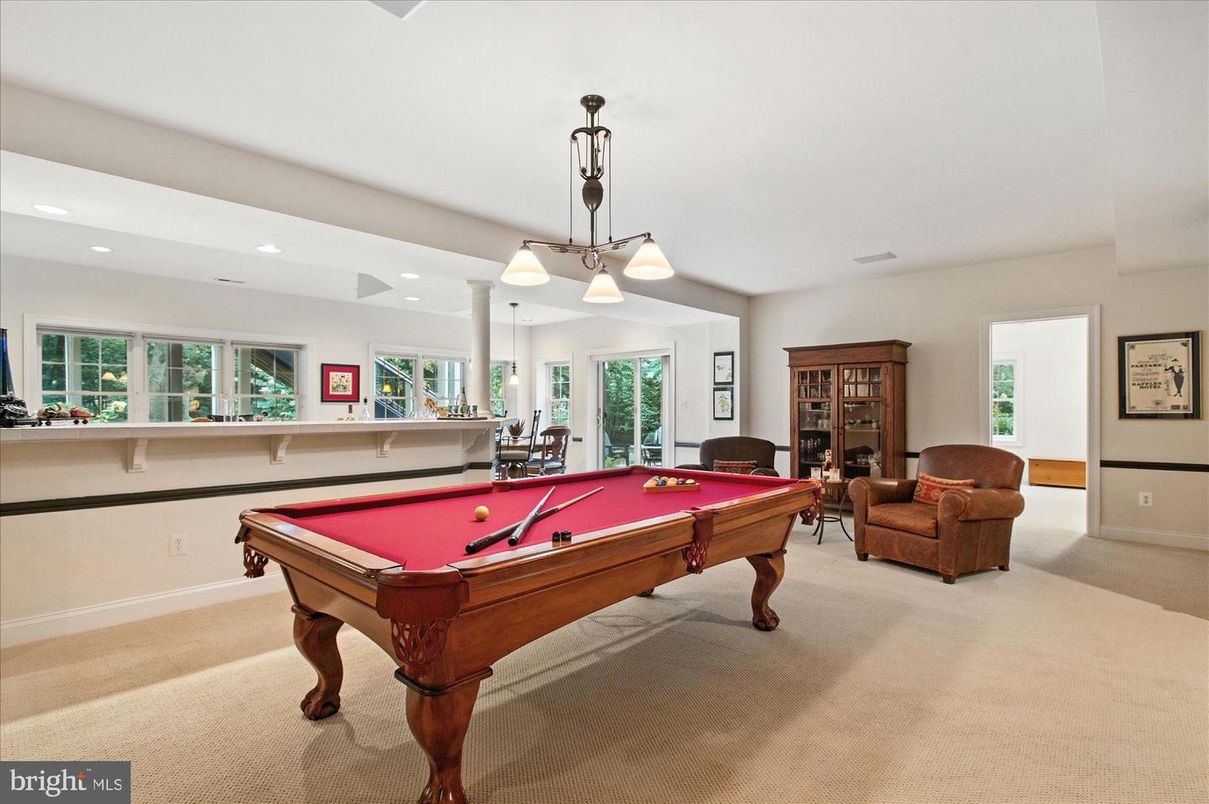 Billiard Table, Game Room, Interior, Pendant Lights, Recessed Lighting