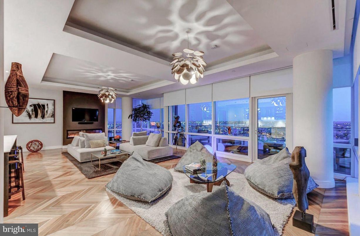 Chandelier, Interior, Living room, Wood Texture Flooring