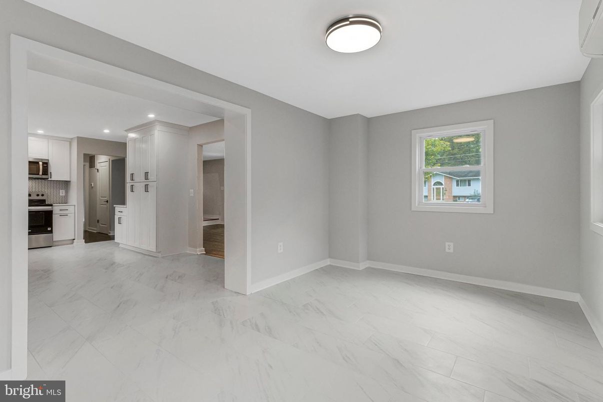 Empty room, Interior, Kitchen, Marble, Recessed Lighting