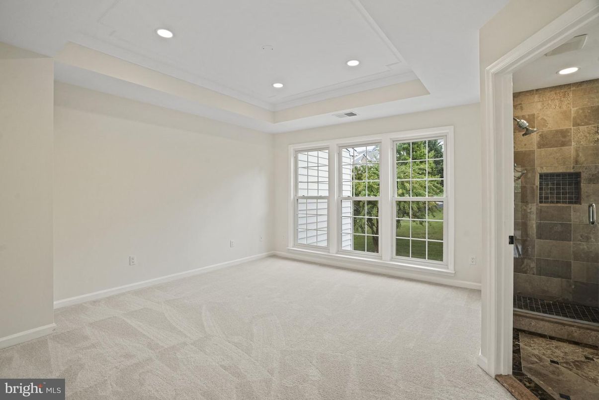 Bathroom, Empty room, Glass Shower, Interior, Recessed Lighting