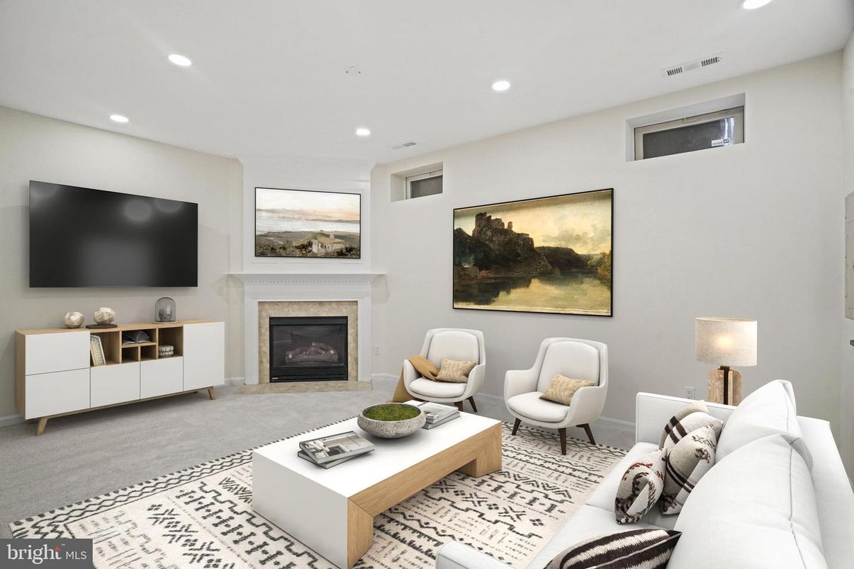 Fireplace, Interior, Living room, Recessed Lighting