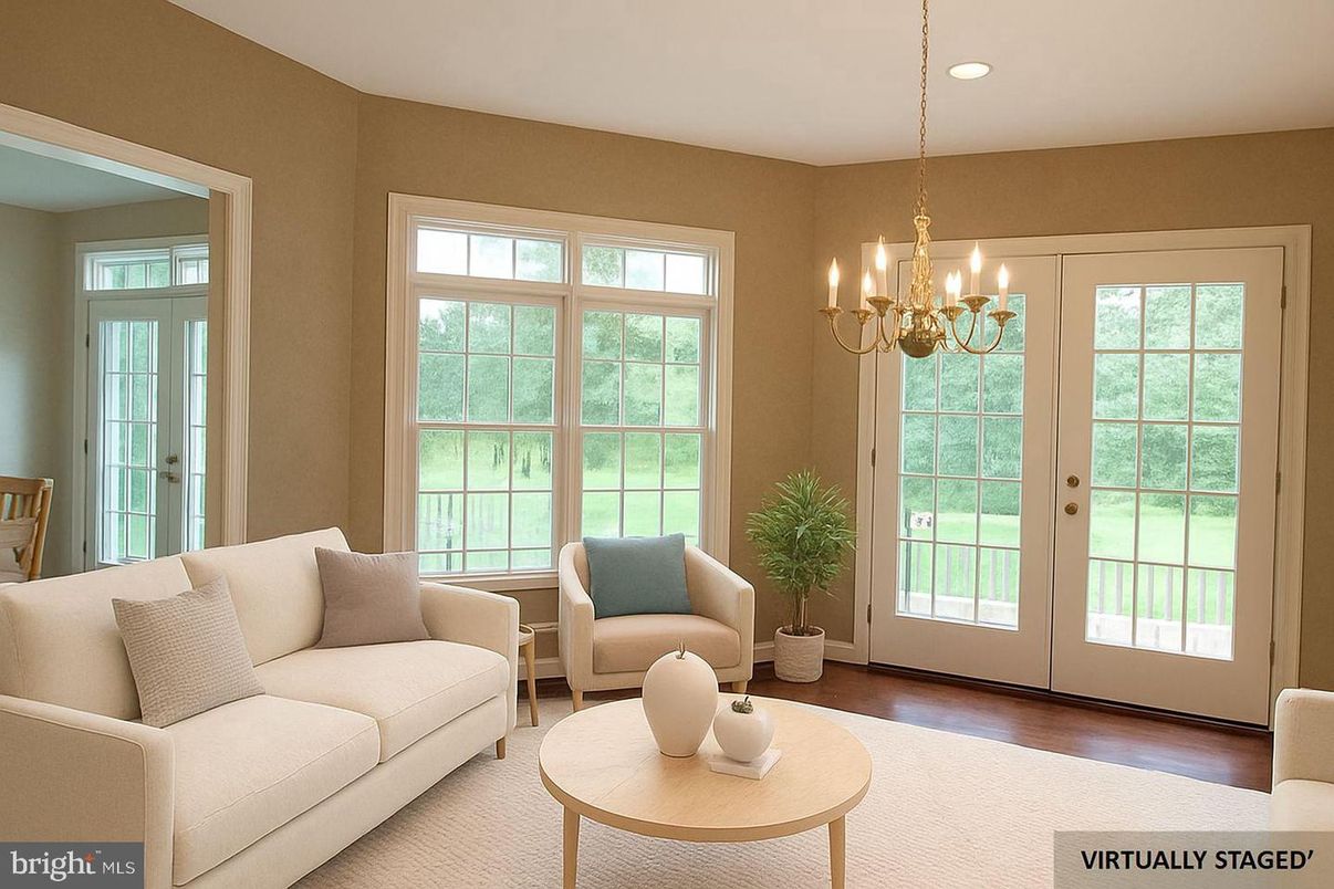 Chandelier, Interior, Living room, Recessed Lighting, Wood Texture Flooring